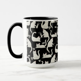 Caneca Gatos ruins batendo as coisas, Gatos brancos em pr