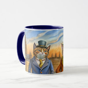 Caneca Gatos vestidos em Londres
