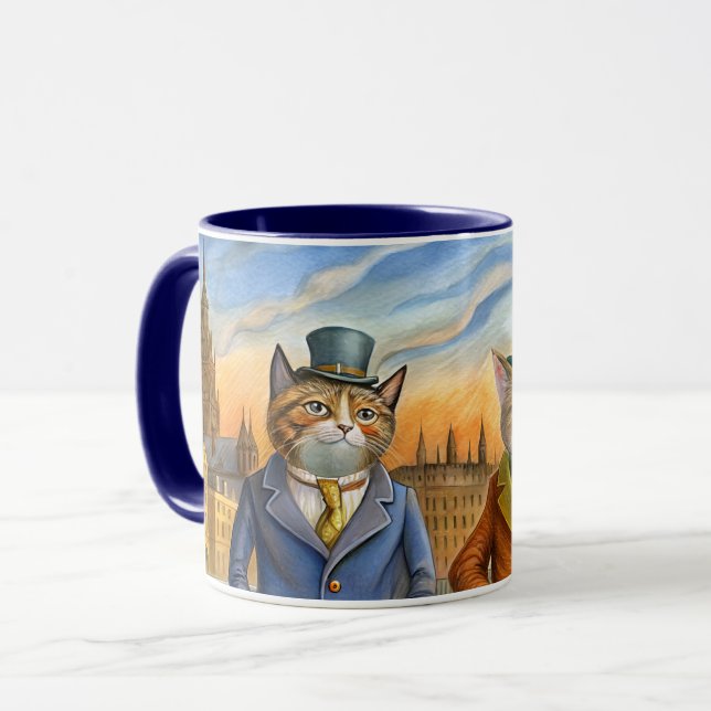 Caneca Gatos vestidos em Londres (Frente Esquerda)