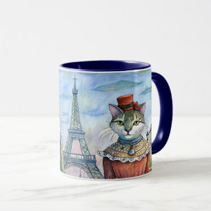 Caneca Gatos vestidos em Paris