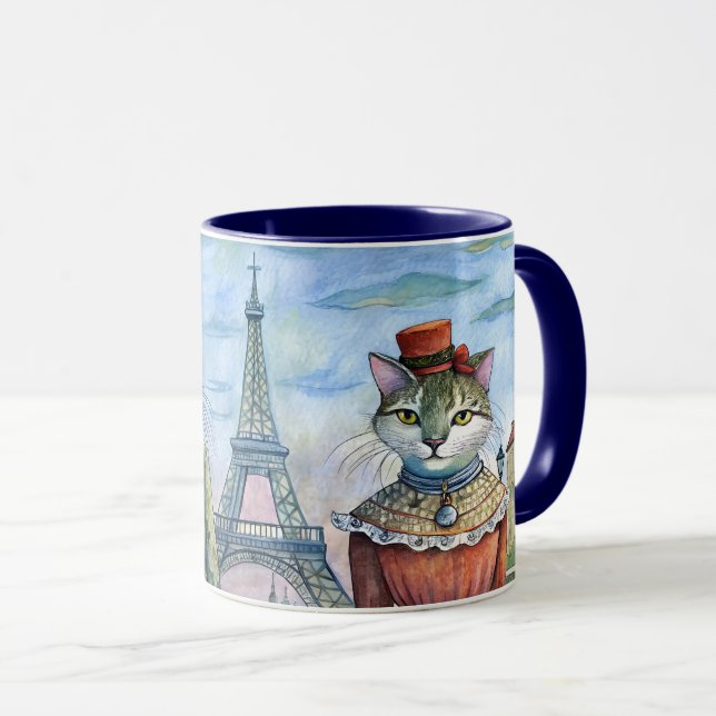 Caneca Gatos vestidos em Paris (Frente Esquerda)