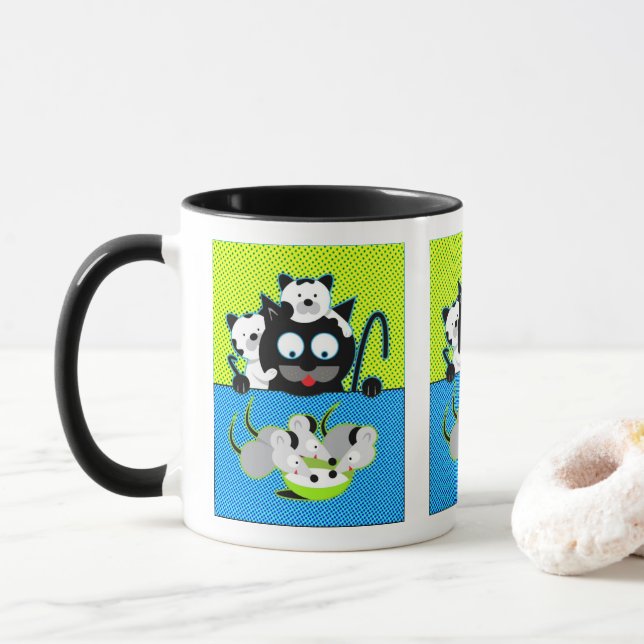 Caneca Gatos vs. Camundongos (Com Donut)