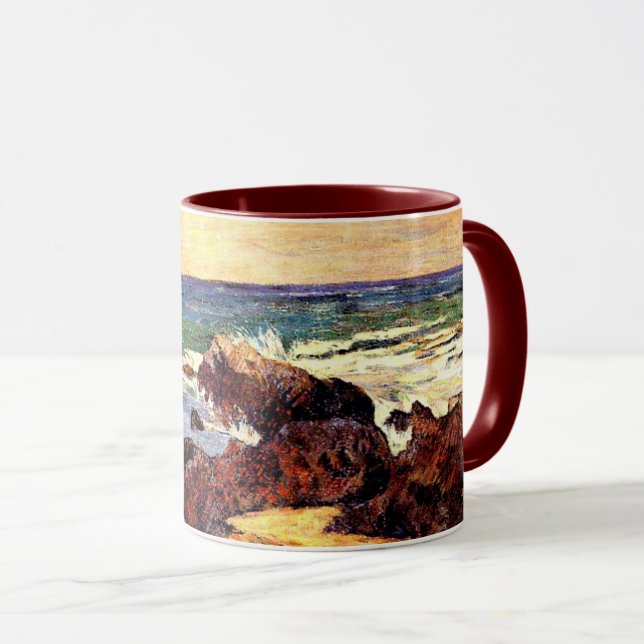 Caneca Gauguin - Rochas e Mar, 1886, pintura (Frente Esquerda)