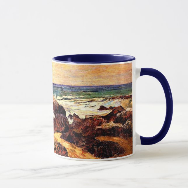 Caneca Gauguin - Rocks and Sea, 1886, pintura (Direita)