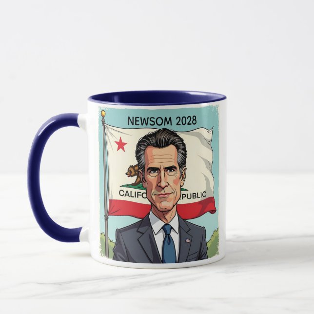 Caneca Gavin Newsom para Presidente Político (Esquerda)