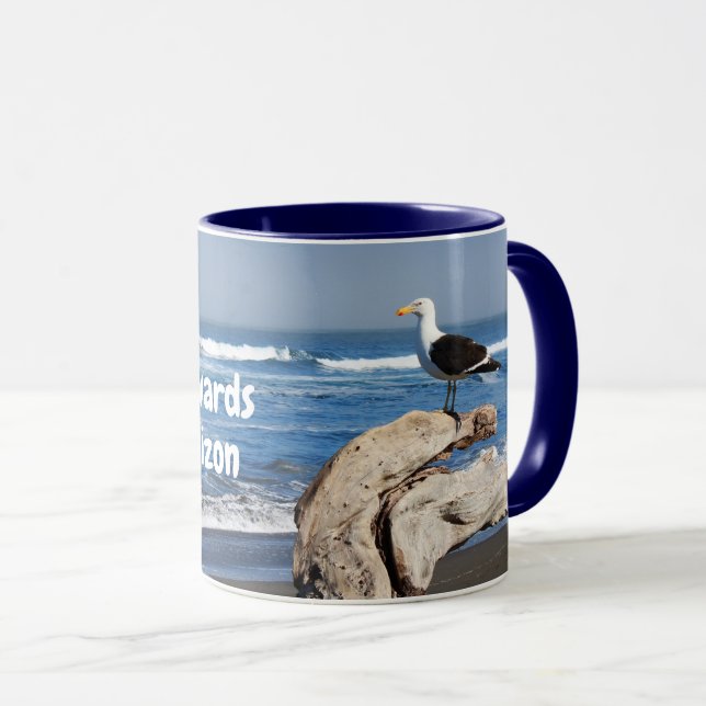 Caneca Gaviota frente al mar (Frente Esquerda)
