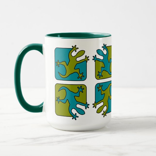 Caneca Gecko / Lizard mugs - escolha estilo, cor (Esquerda)