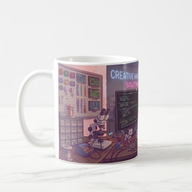 Caneca Geek Coding Cat – Xícara de Café de Program (Esquerda)