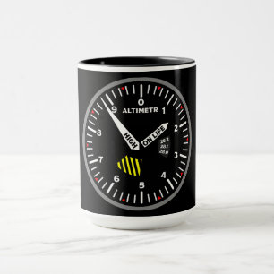 Caneca Geek de Aviação do Piloto Altimetro