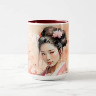 Caneca Geisha - manhã de café design haiku japonês