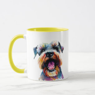 Caneca Gelado Schnauzer - Design Colorido De Cachorro