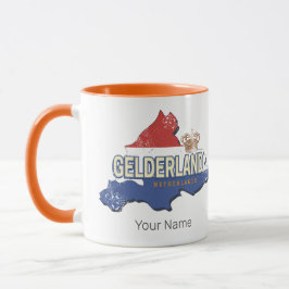 Caneca Gelderland Netherlands Vintage Map Holandês Souven