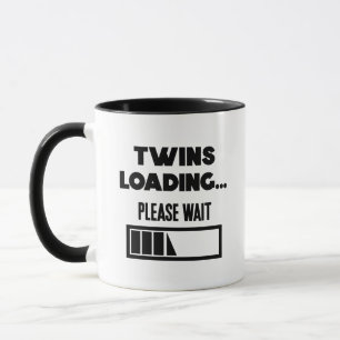 Caneca Gêmeos fofos carregando anúncio de mensagem adicio