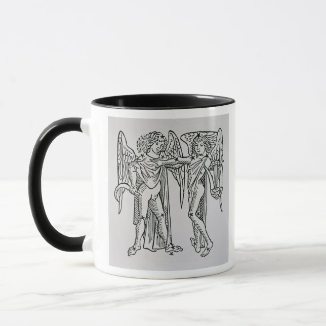 Caneca Gêmeos (gêmeos) uma ilustração 'do Poeti (Esquerda)