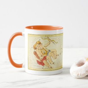 Caneca Gêmeos Gêmeos Vintage Constelação Espelho de Urâni