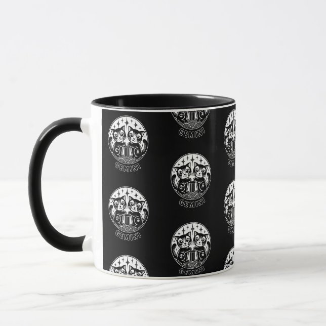 Caneca Gemini Zodiac Black Mug (Esquerda)