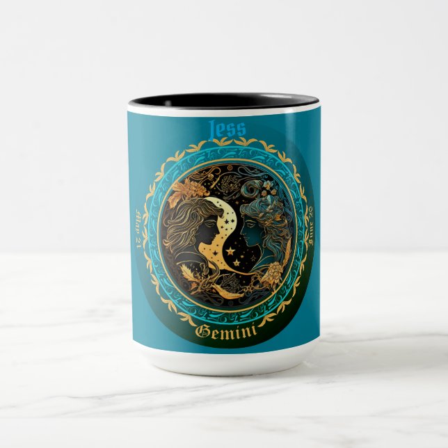Caneca Gemini Zodiac Personalizável (Centro)