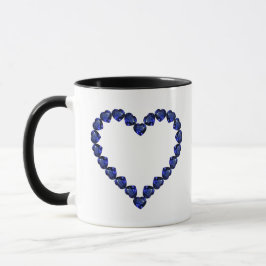Caneca Gemstone Sapphire Blue Heart