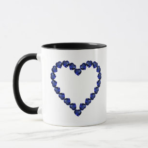 Caneca Gemstone Sapphire Blue Heart