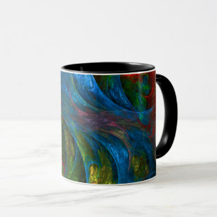 Caneca Gênesis Abstrato de café azul