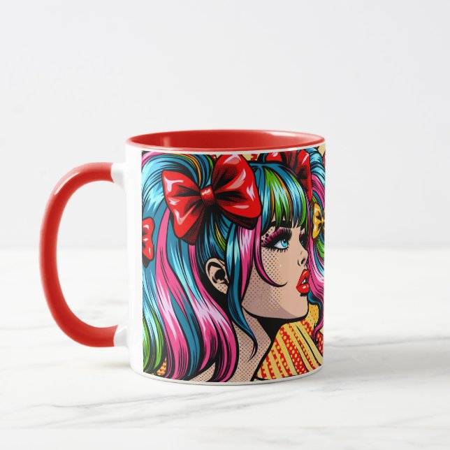 Caneca Gente de banda desenhada de Pop bonito com Arcos (Esquerda)