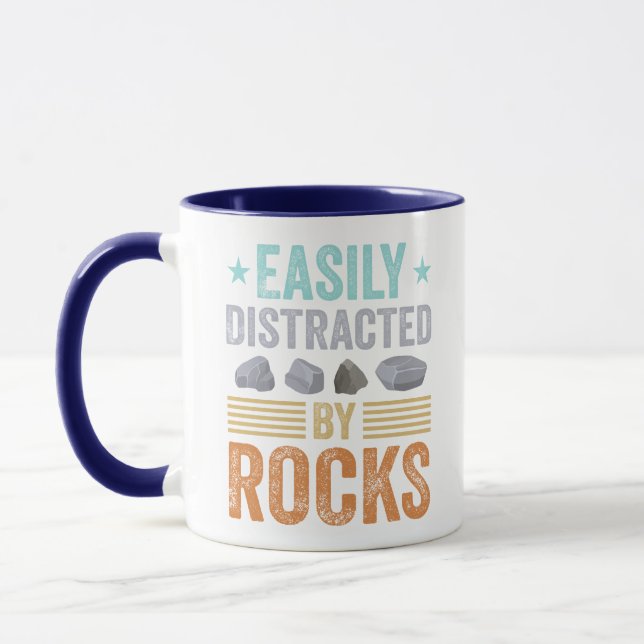Caneca Geology Gift, facilmente distraído pelo Rocks Coll (Esquerda)