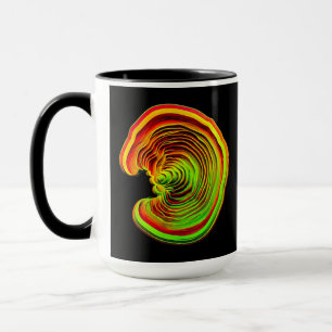 Caneca Geometria Abstrata 3D Em Camadas Térmicas Luminosa