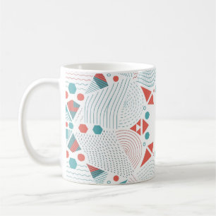 Caneca Geométrica - Caneca de Café Design Coral e 