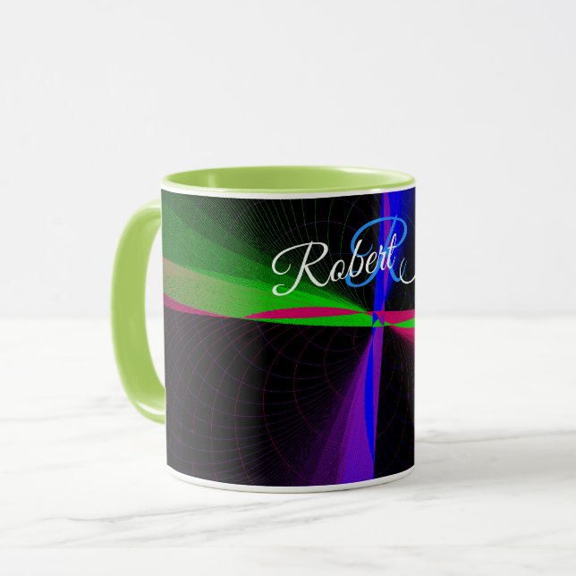 Caneca Geométrica de Onda em Quatro Direções (Frente Esquerda)