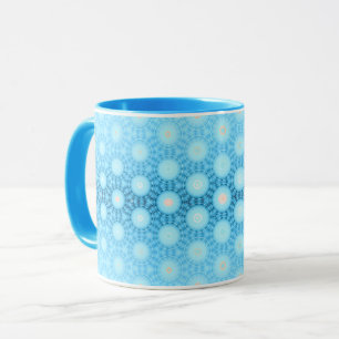 Caneca Geométrico bonito de Azul e Pêssego