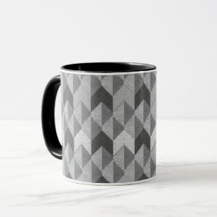 Caneca Geométrico das cinzas texturizadas.