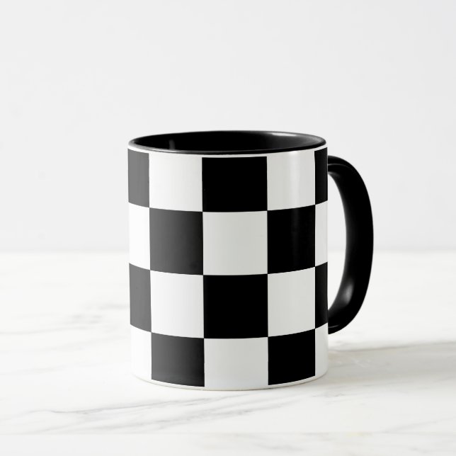 Caneca Geométrico preto e branco (Frente Esquerda)