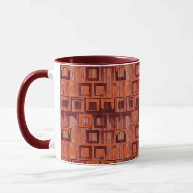 Caneca Geométrico Vermelho e Laranja (Esquerda)