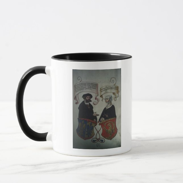 Caneca Georg Fugger sua esposa Regina Imhoff, 'Geheim (Esquerda)