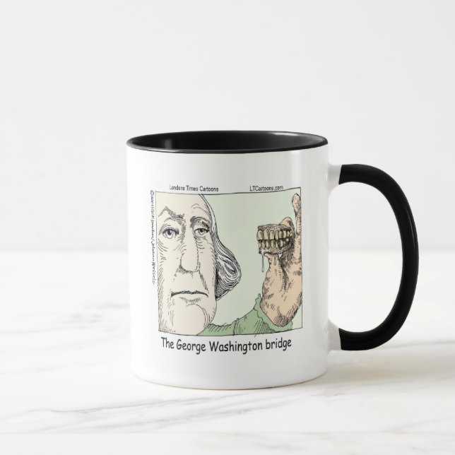 Caneca George Washington Bridge & Dentures Funny Gift (Direita)