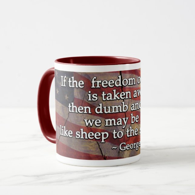 Caneca George Washington Cita A Primeira Emenda (Frente Esquerda)