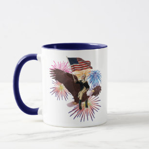 Caneca George Washington dirigindo uma águia com uma band