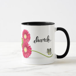 Caneca Gerbera Flowers e Butterfly