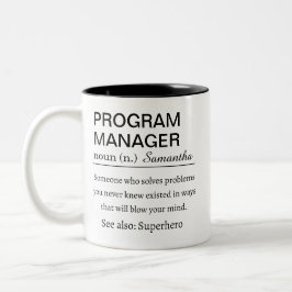 Caneca Gerente de Programa Personalizado Divertido Defini