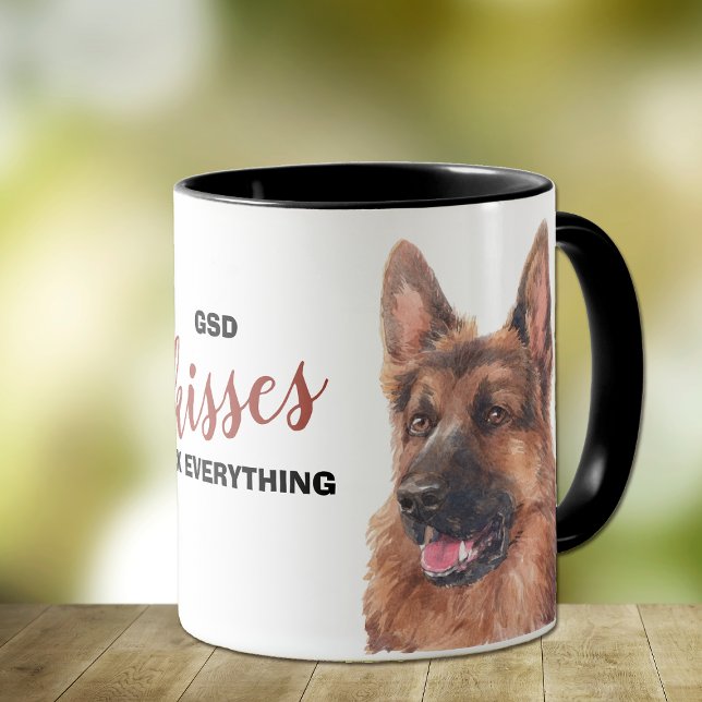 Caneca German shepherd Cachorro Beija consertar tudo (Criador carregado)