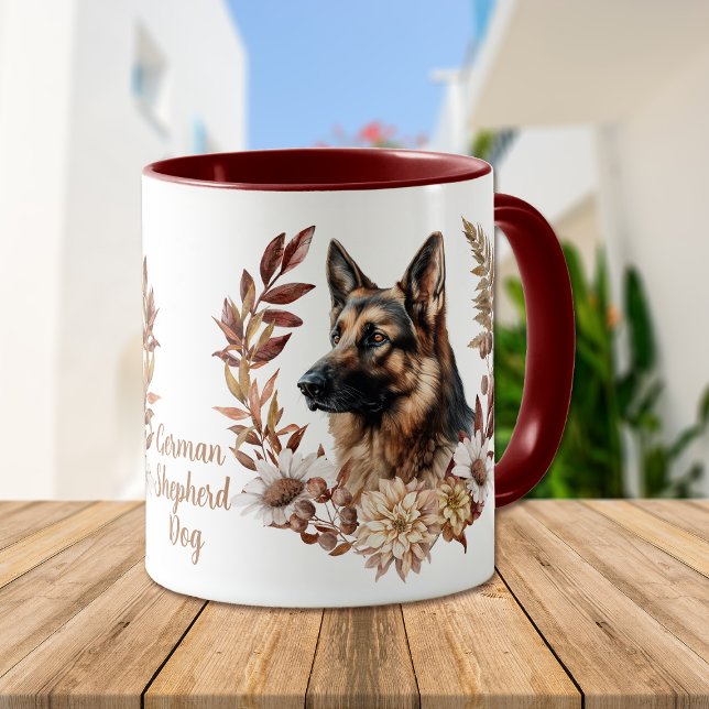 Caneca German shepherd Cão Outono (Criador carregado)