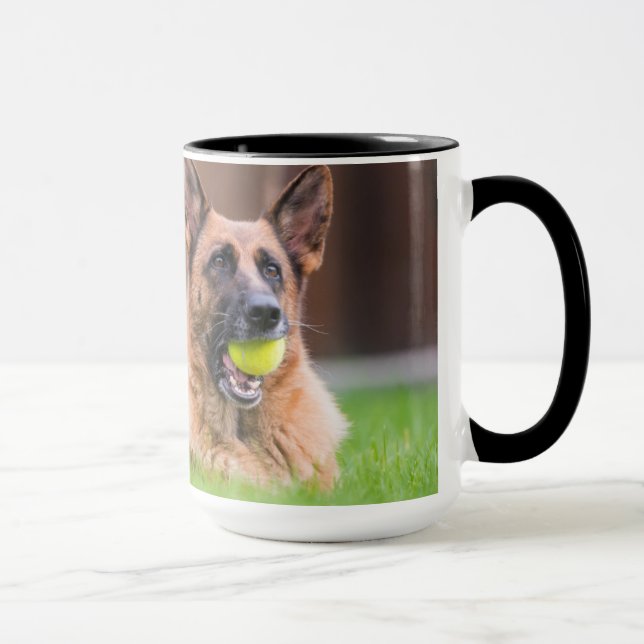 Caneca German shepherd Com Bola De Tênis (Direita)
