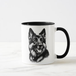 Caneca German shepherd de desenho
