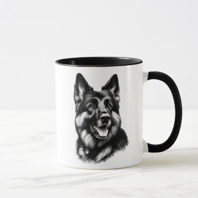 Caneca German shepherd de desenho (Direita)