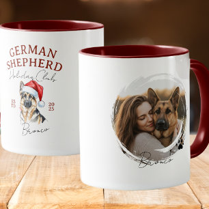 Caneca German shepherd de Natal com Pet de Aquarela