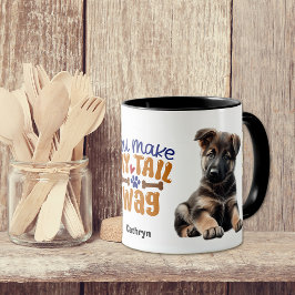 Caneca German shepherd Enfiado Você Faz Minha Cauda