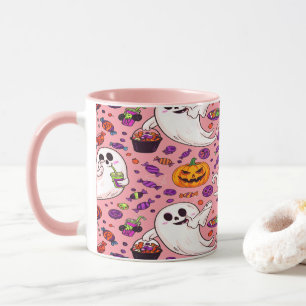 Caneca Ghost Candy Halloween Bonito a Spooky Sweet