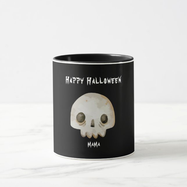 Caneca Ghost Skeleton Feliz Halloween Mama (Centro)