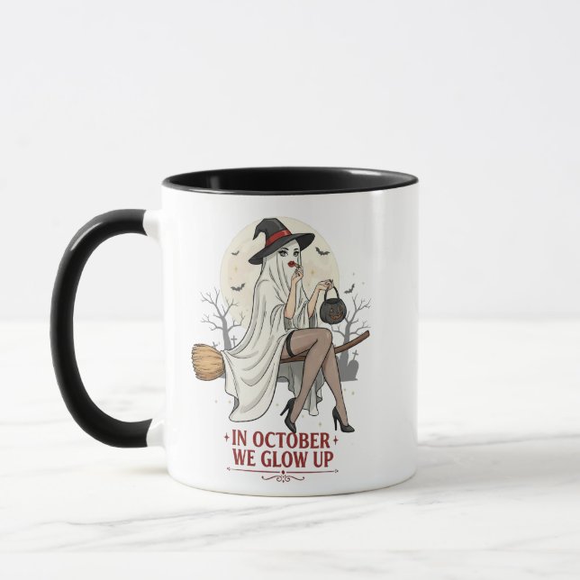 Caneca Ghost Witch Broom Ride – Halloween Mug (Esquerda)