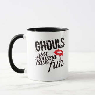 Caneca Ghouls Só Quer Divertir-Se, Autumn Slogan Engraçad